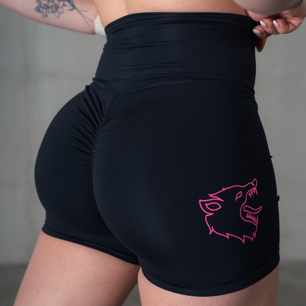 Kill Crew Black High-Waisted Shorts with Pink Logo